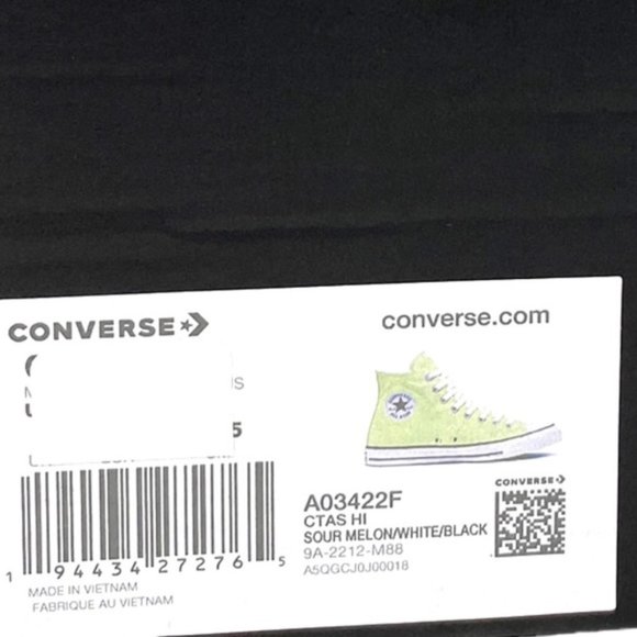 Converse Chuck Taylor High Top Skate Shoes For Men Canvas Melon Sneakers A03422F - Picture 3 of 12